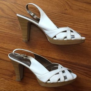 White Mudd Slingback High Heeled Sandals - Size 9